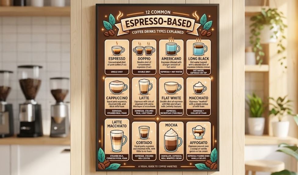 12 Common Espresso-Based Coffee Drinks Types Explained