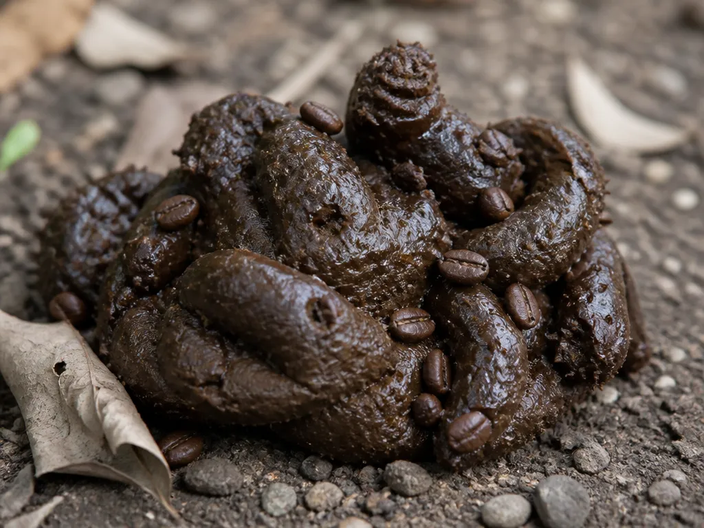 coffee beans in poop