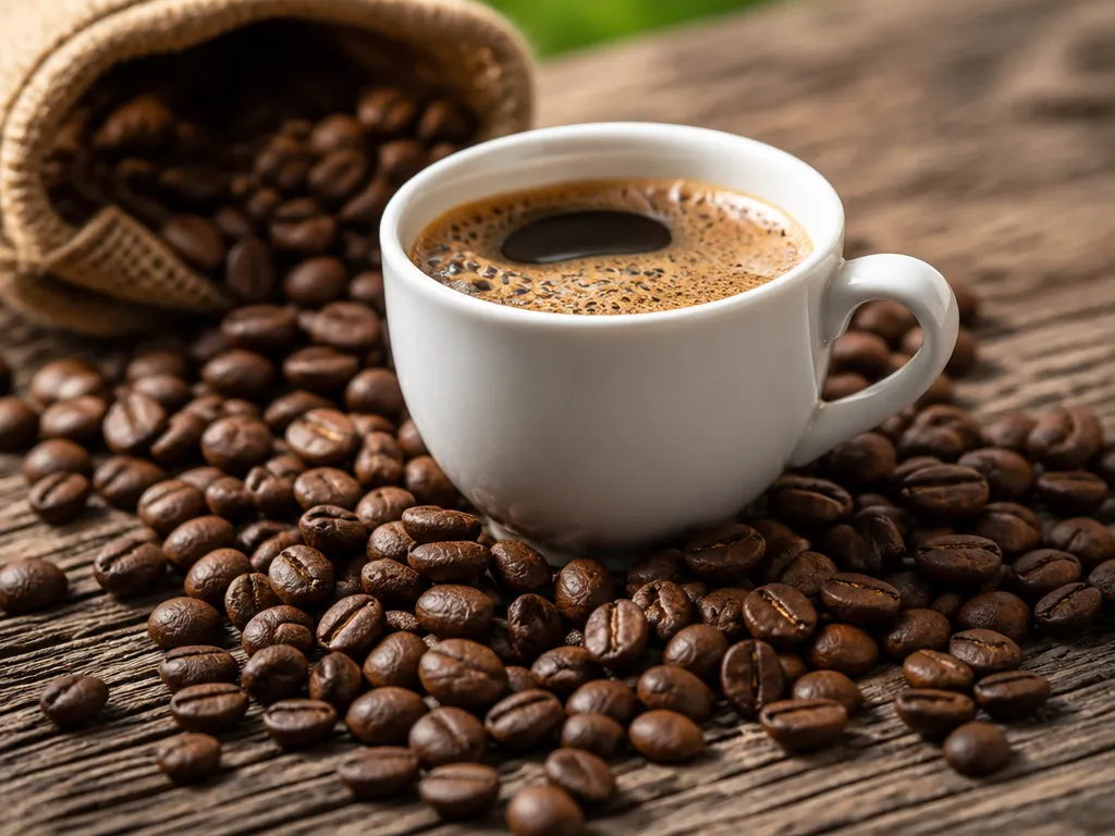 coffee with coffee beans