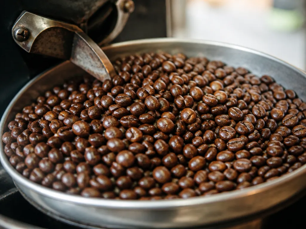 freshly roasted coffee beans