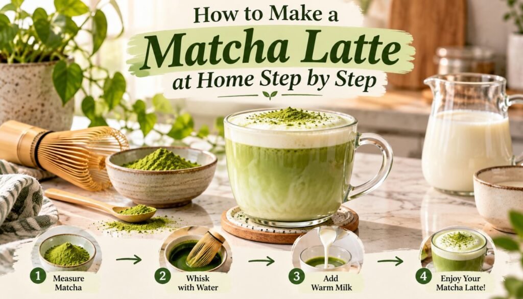 How to Make a Matcha Latte at Home Step by Step