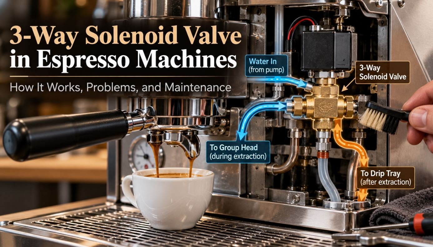 3-Way Solenoid Valve in Espresso Machines: How It Works, Problems, and Maintenance