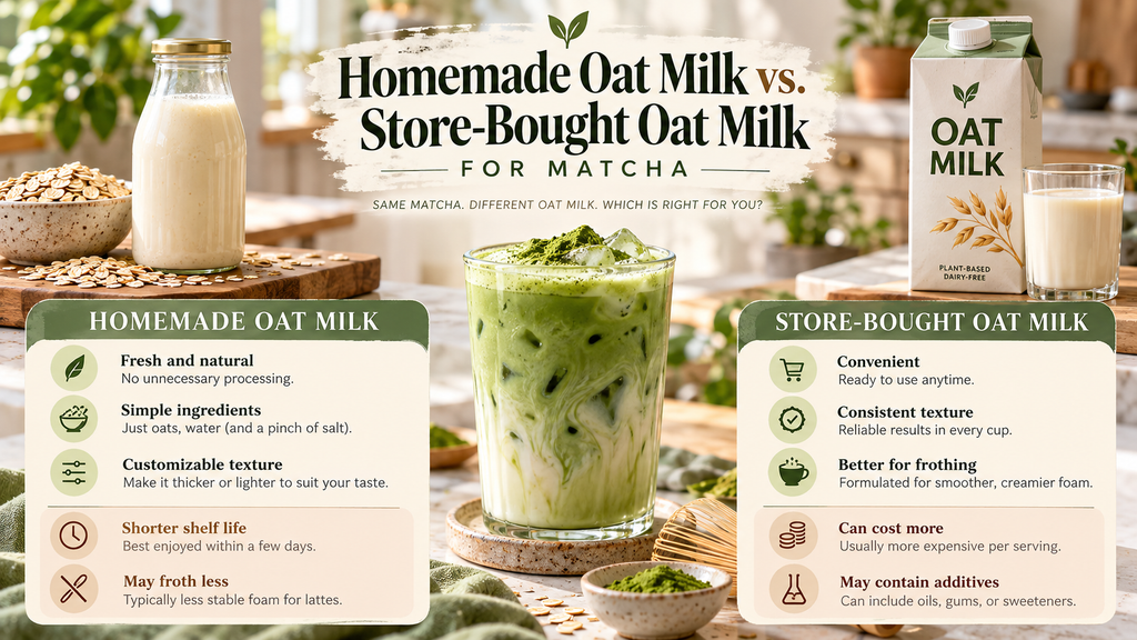 Homemade Oat Milk vs. Store-Bought Oat Milk for Matcha
